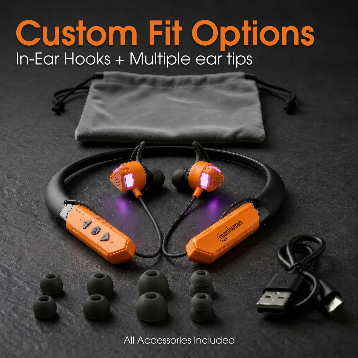 MANHATTAN lifestyle image of worker wearing neckband on jobsite for reliable audio