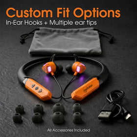 MANHATTAN lifestyle image of worker wearing neckband on jobsite for reliable audio