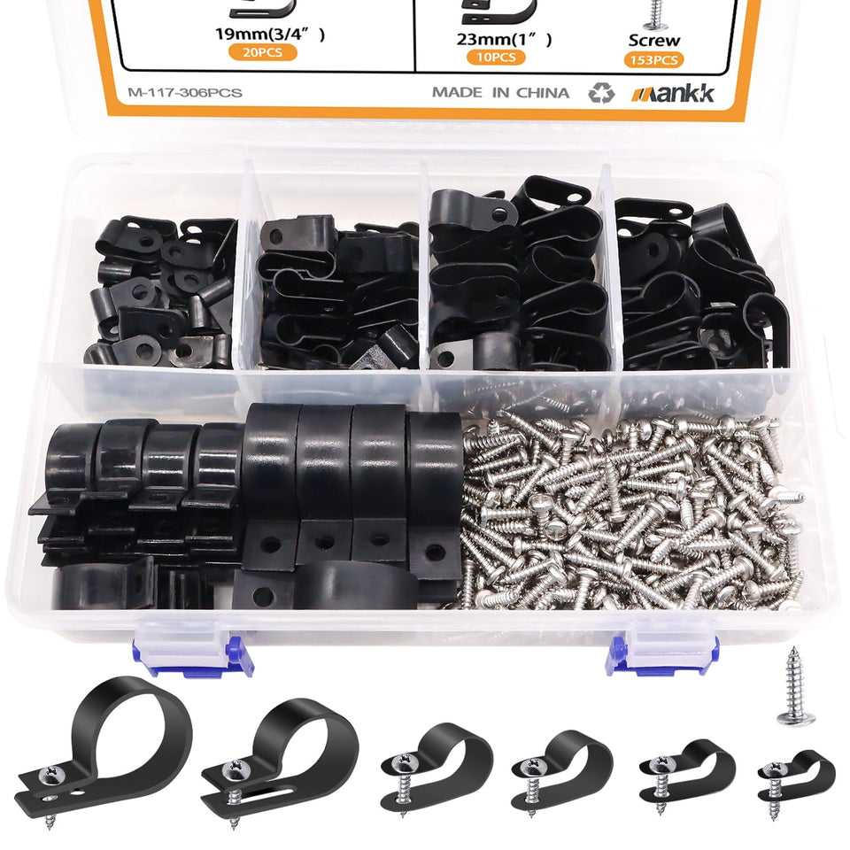Mankk 3/16 inch cable clips for organized wiring and clean wiring paths