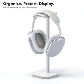 MANMUVIMO desk-use stand keeps headphones within reach during gaming sessions.