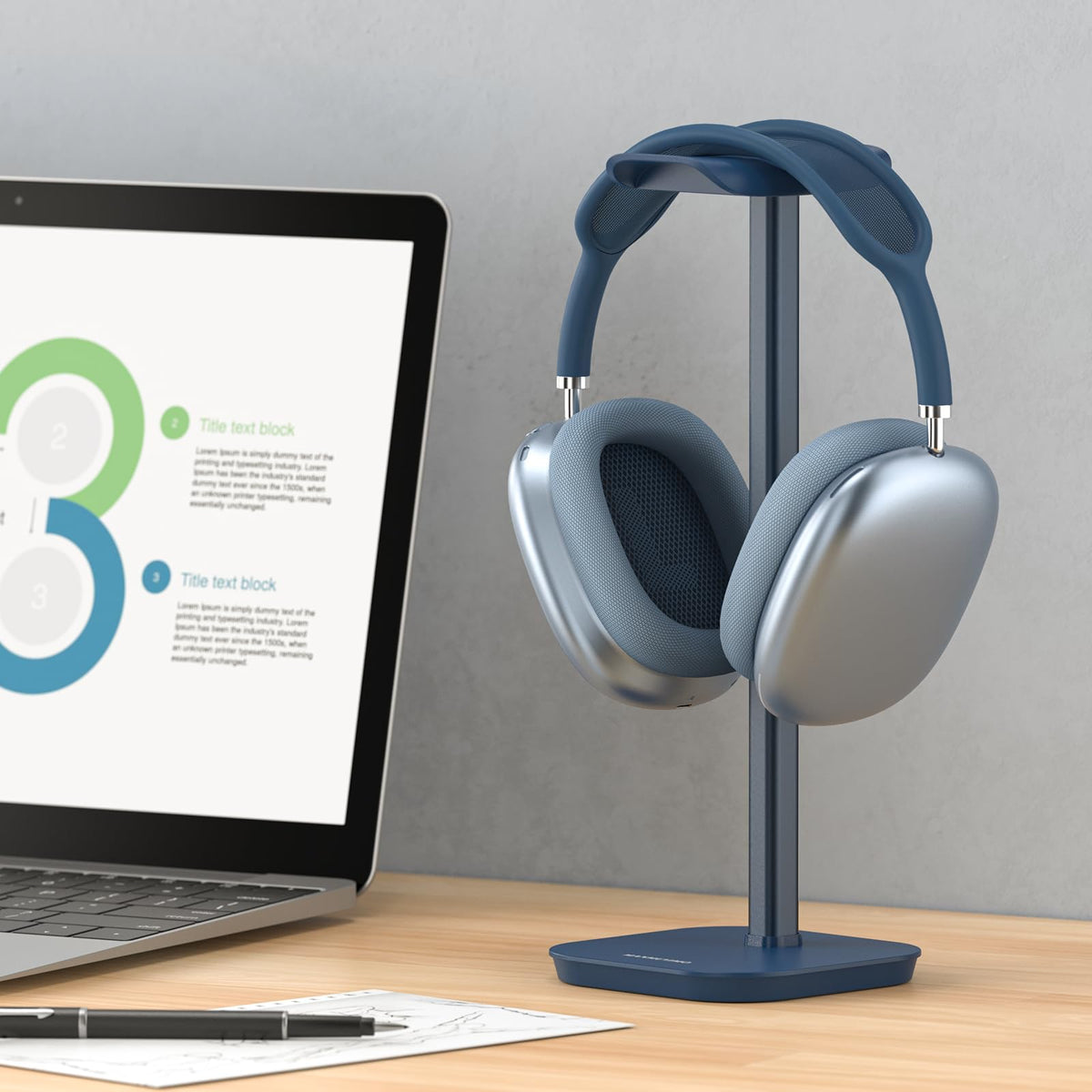 MANMUVIMO universal-fit stand accommodates various headset brands