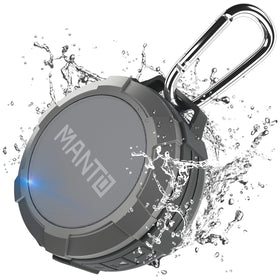 MANTO IPX5 waterproof Bluetooth speaker for splash-prone showers.