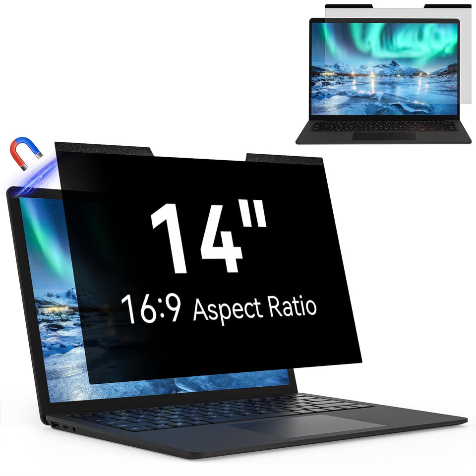 Mao Yeye front view of 14 inch privacy screen showing clean fit and discreet look