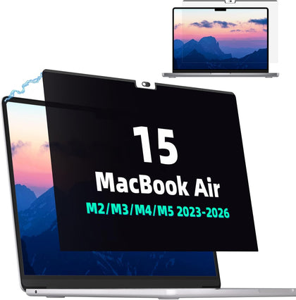 Mao Yeye front view installed on MacBook Air showing clear straight-on display and privacy benefit