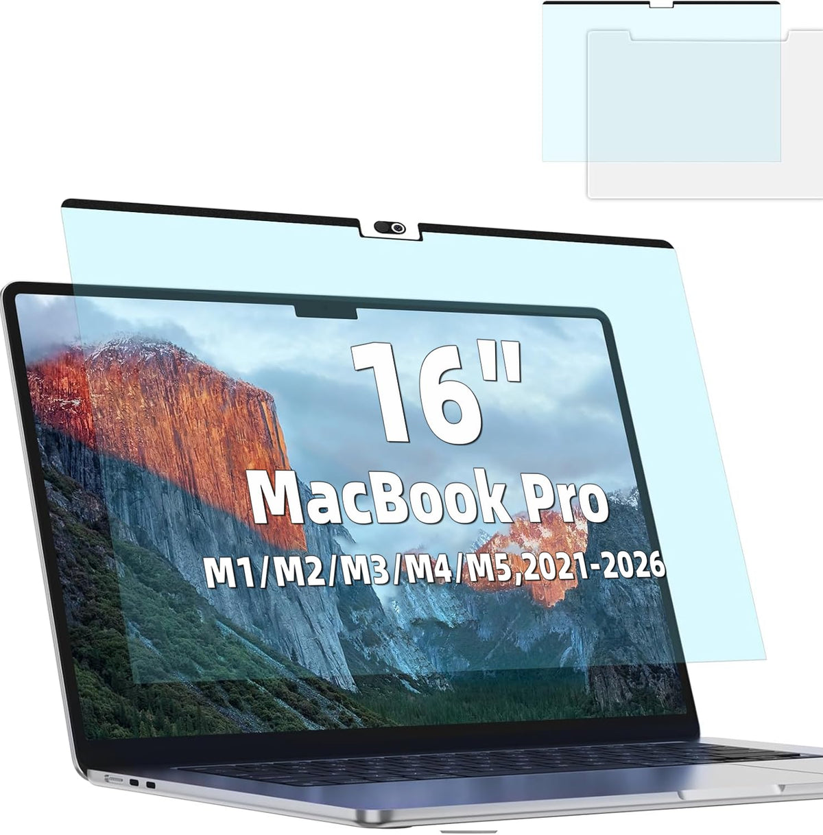 Mao Yeye magnetic blue-light screen protector on MacBook Pro 16-inch for glare reduction