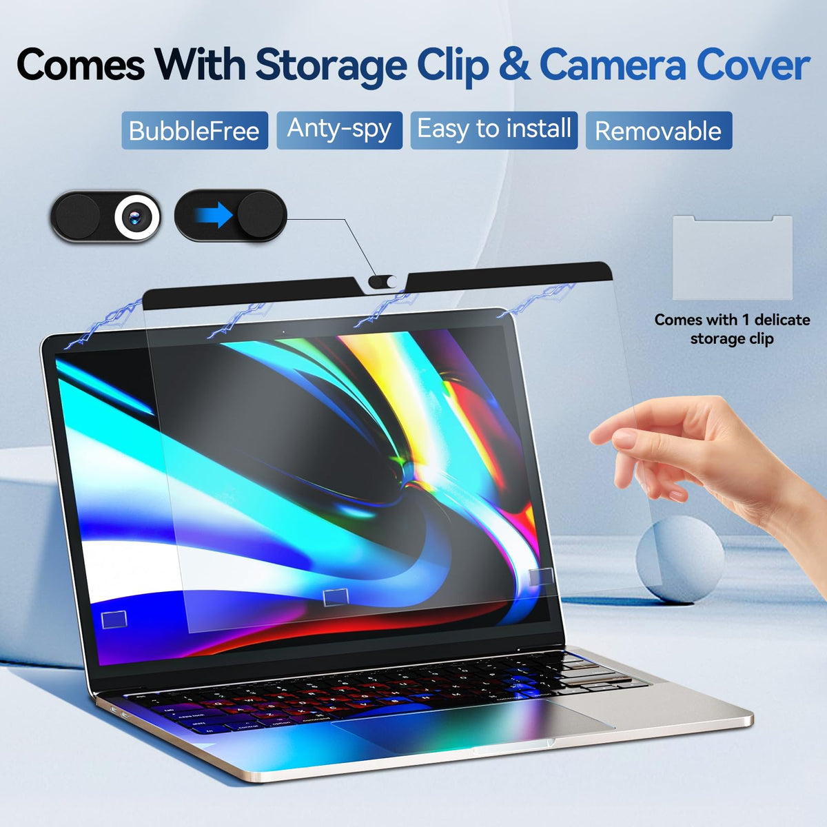 Mao Yeye magnetic screen protector for MacBook Air 13.6 shields the display from scratches.
