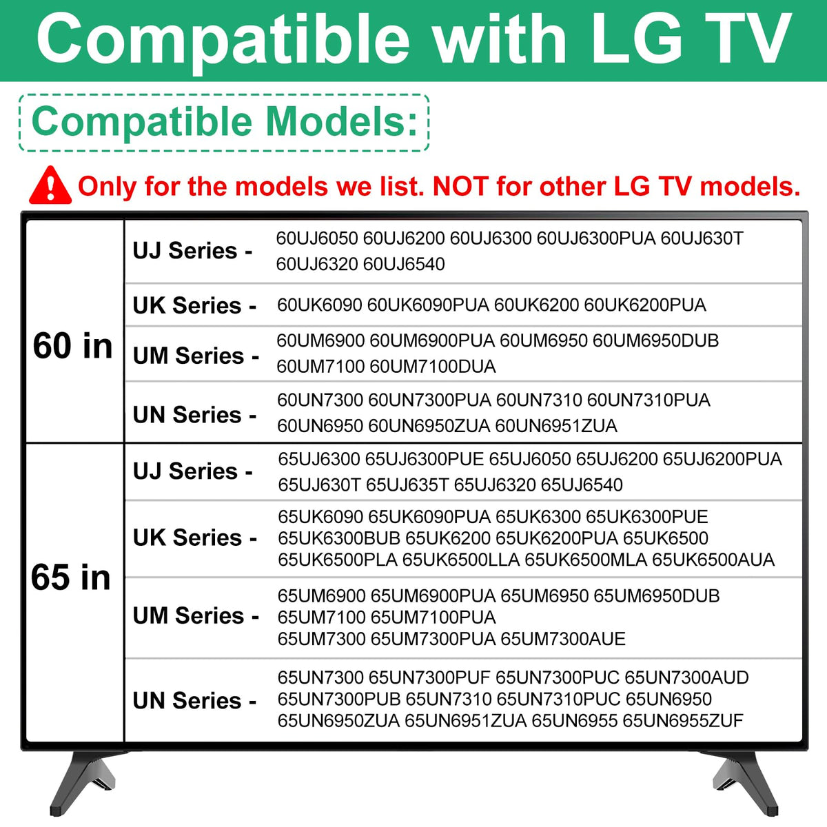 Maozhren LG TV stand legs for 60UK6090 ensure stable base without drilling