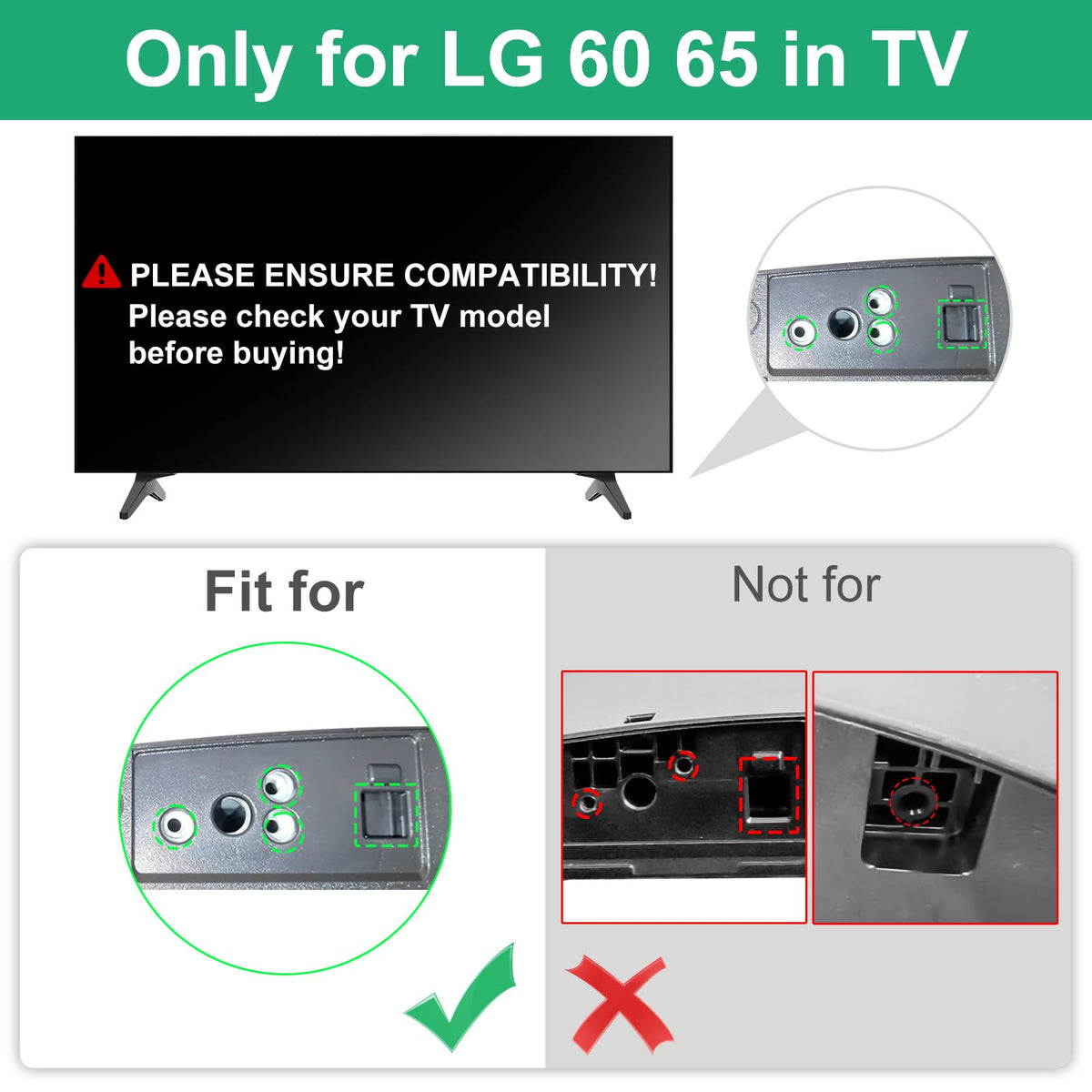 Maozhren LG TV stand legs for 65UJ6300 offer reliable compatibility and quick setup