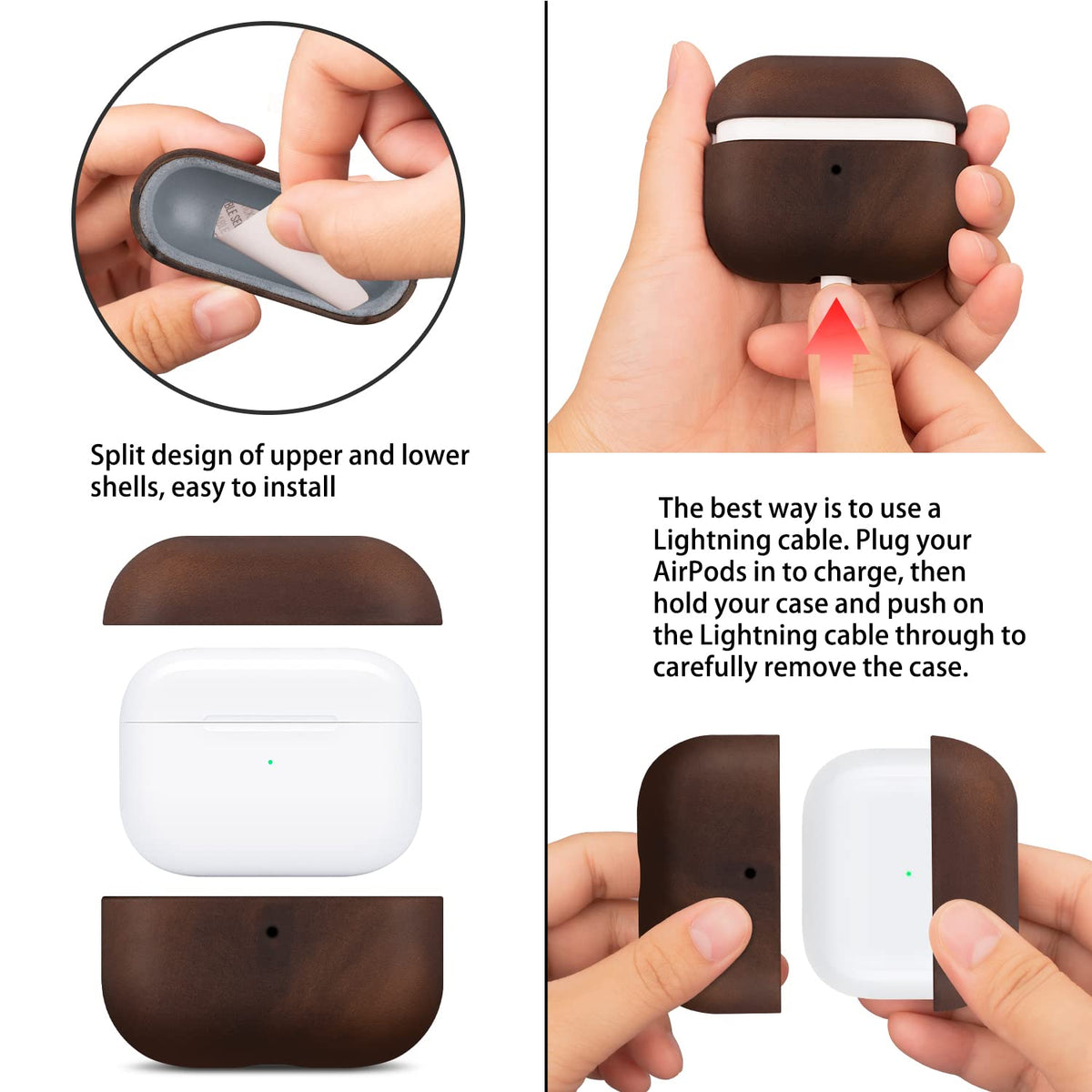 Dark brown Maogoam case adds rugged retro style for AirPods Pro 2