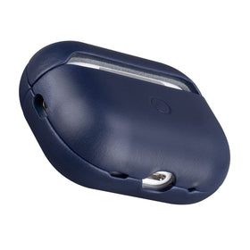 Maogoam AirPods Pro 2 leather case with front LED visibility in blue for quick status checks