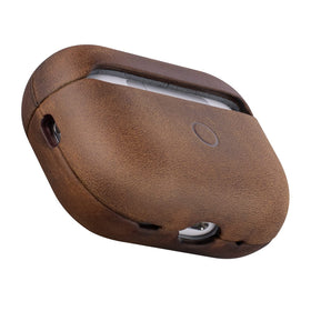 Maogoam AirPods Pro 2 leather case with front LED visibility for quick status checks