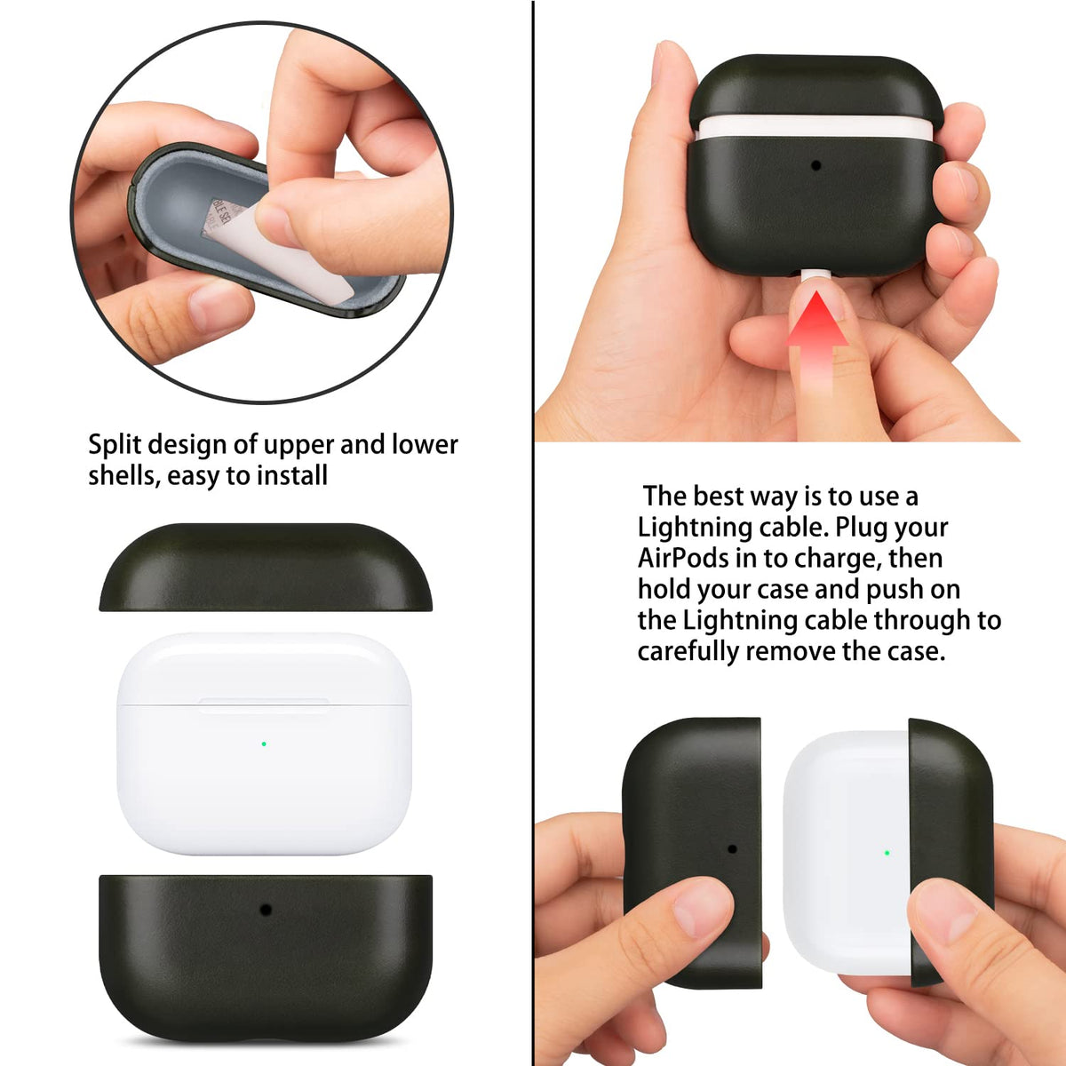 Maogoam AirPods Pro 2 leather case offers rugged drop and scratch protection.