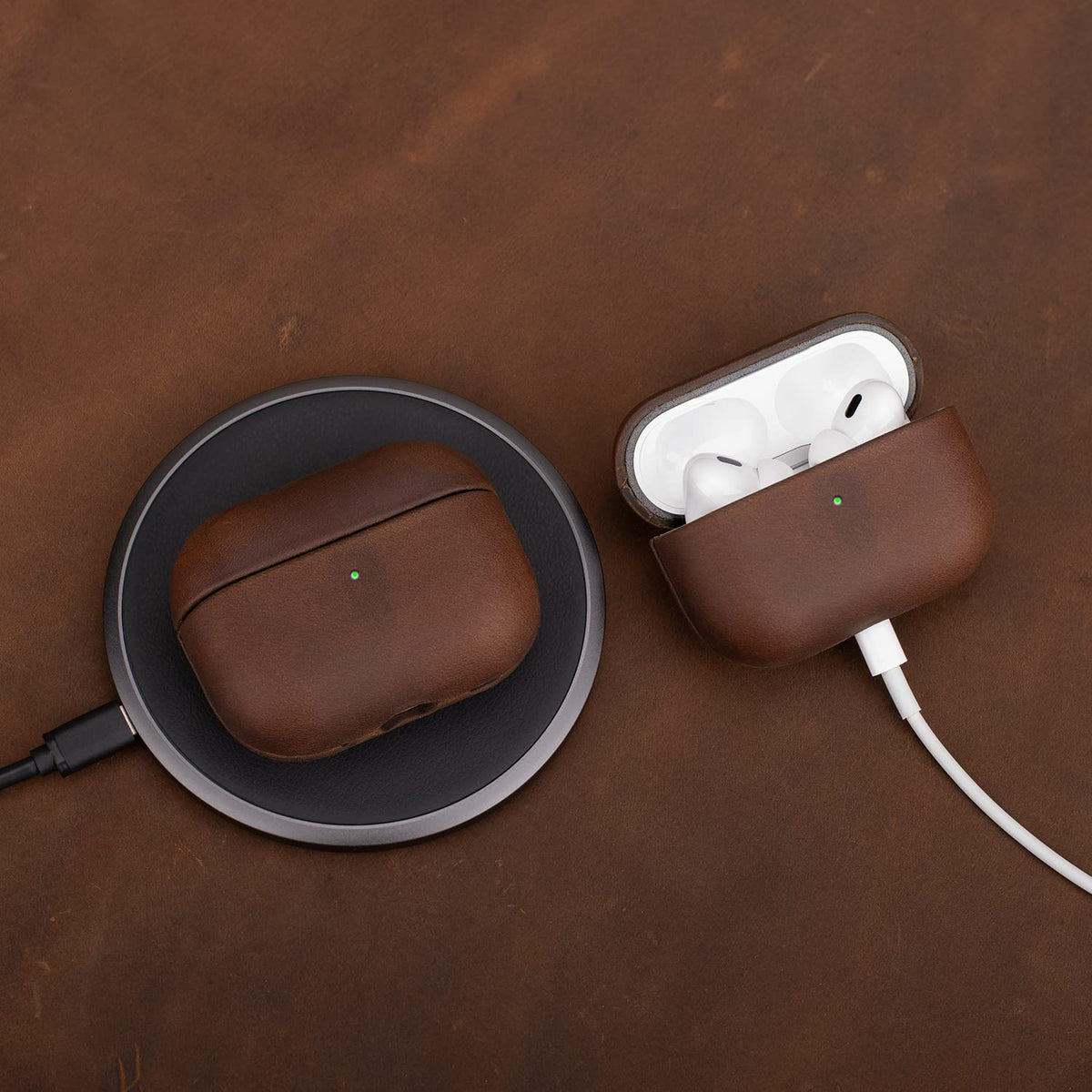 Vegetable-tanned leather delivers durable, scratch-resistant protection