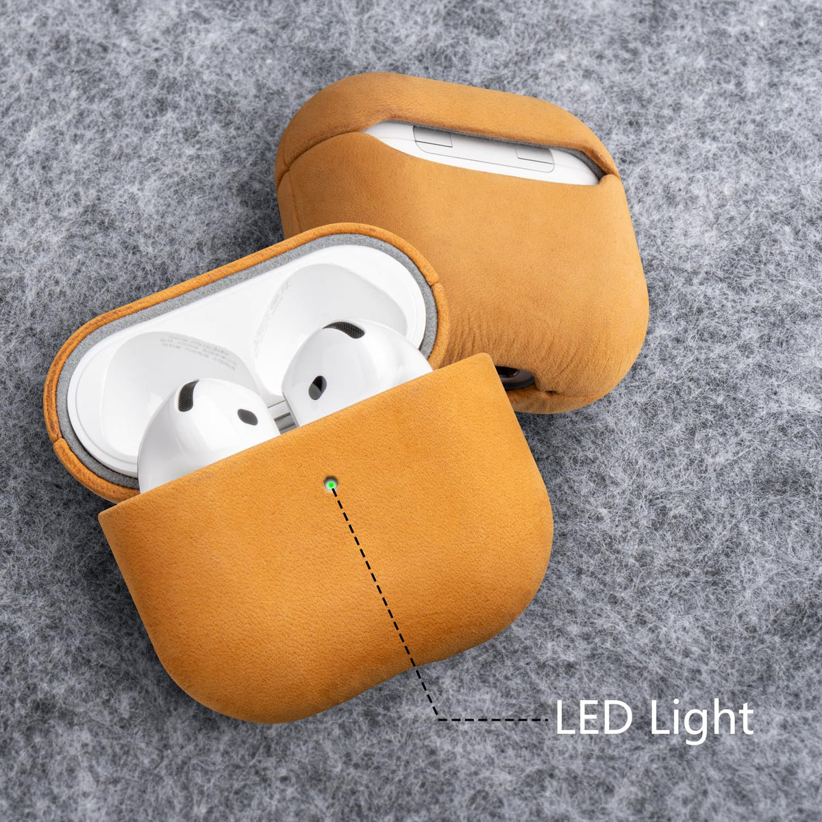 Maogoam AirPods 4 case faux suede texture for comfortable touch