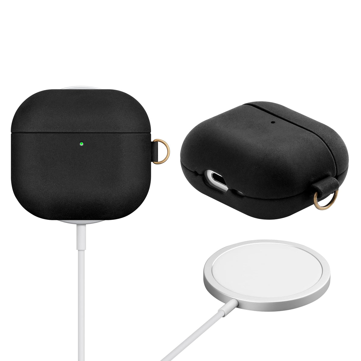 Maogoam AirPods 4 leather case shows Crazy Horse texture with unique patina.