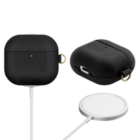 Maogoam AirPods 4 leather case shows Crazy Horse texture with unique patina.