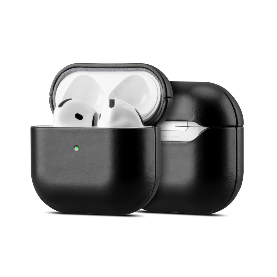 Maogoam AirPods 4 leather case with crystal oil-waxed texture for secure grip