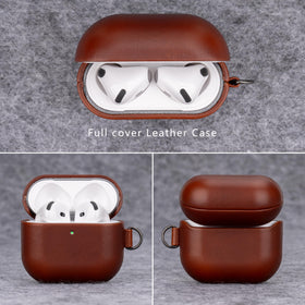 Maogoam AirPods 4 leather case protective film stays invisible.