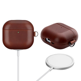 Maogoam AirPods 4 leather case supports wireless charging without removal.