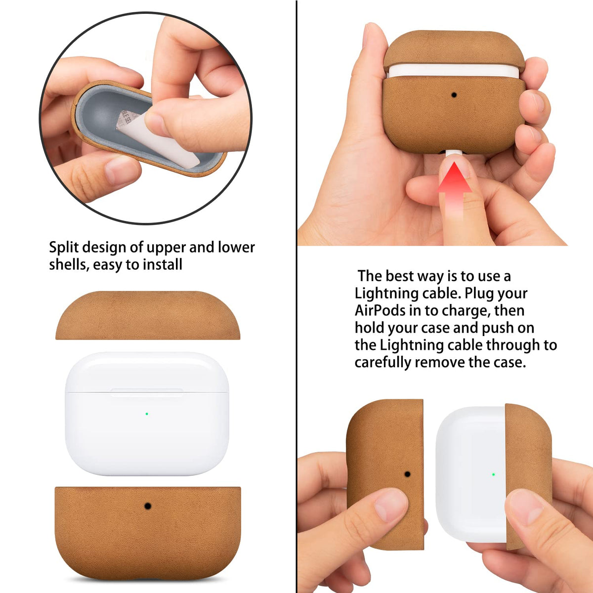 Maogoam AirPods 4 retro khaki brown style for vintage charm