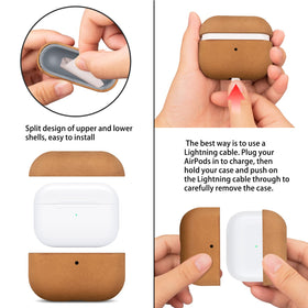 Maogoam AirPods 4 retro khaki brown style for vintage charm