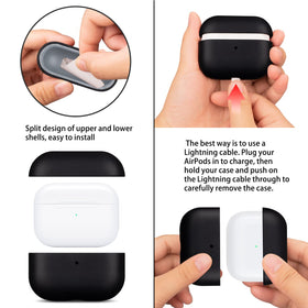 Maogoam AirPods 4 case shows visible charging port and LED indicator.