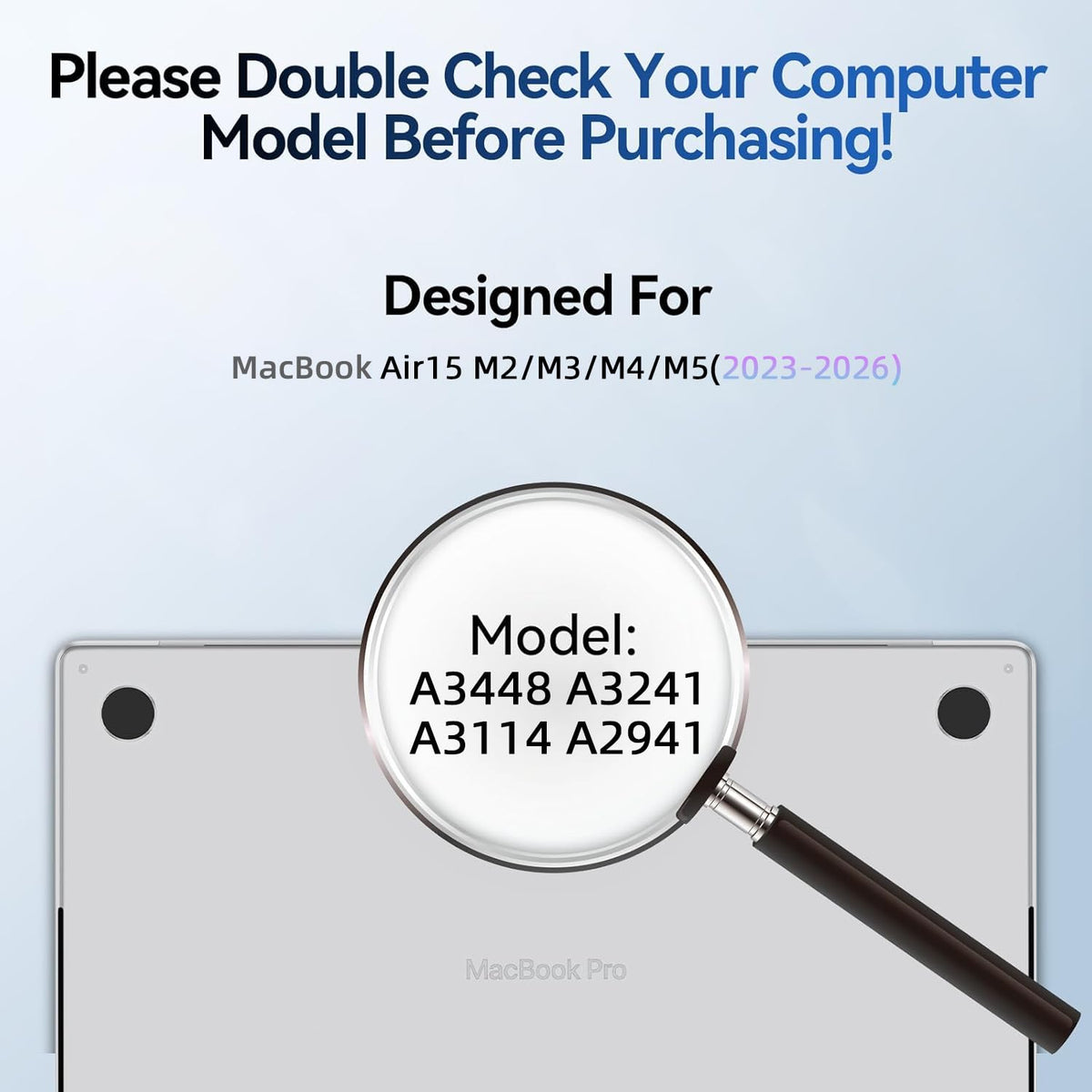 Mao Yeye compatible MacBook Air 15 2023-2026 models M2/M3/M4/M5