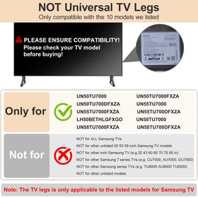Maozhren easy-assembly legs simplify setup for Samsung TVs.