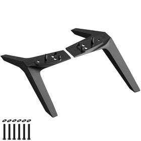 Maozhren front view of metal TV stand showing stable wide base for secure support
