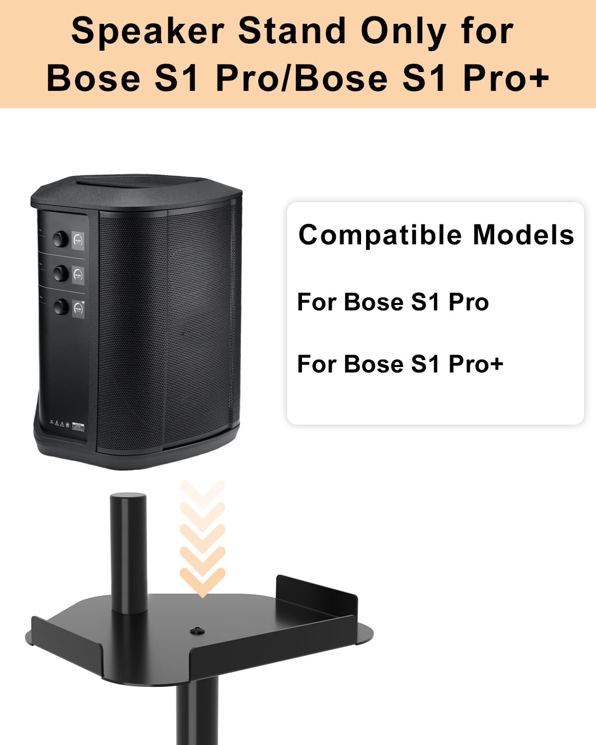 Maozhren height adjustable stand for Bose S1 Pro Plus enhances stage visibility.