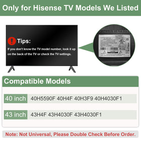 Maozhren Hisense 43 inch legs front view shows balanced height for viewing.