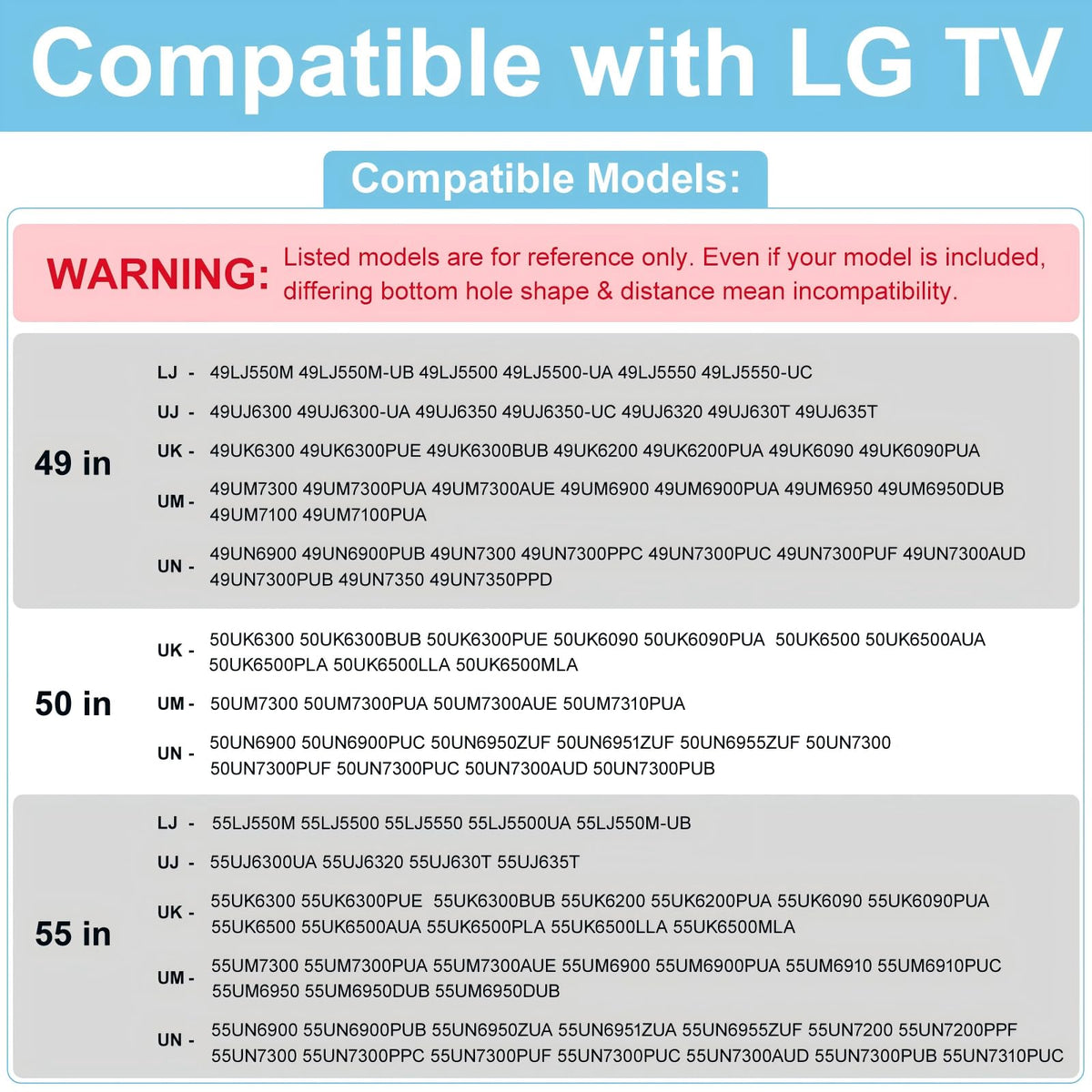 Maozhren LG stand legs for 55UJ6300 deliver solid support and clean aesthetics.