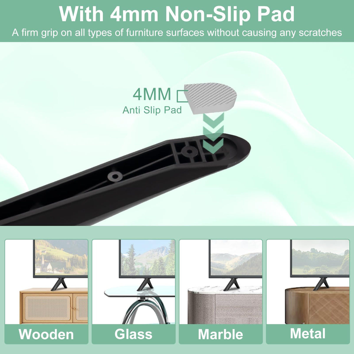 Maozhren Toshiba legs feature 4mm non-slip pads for floor protection