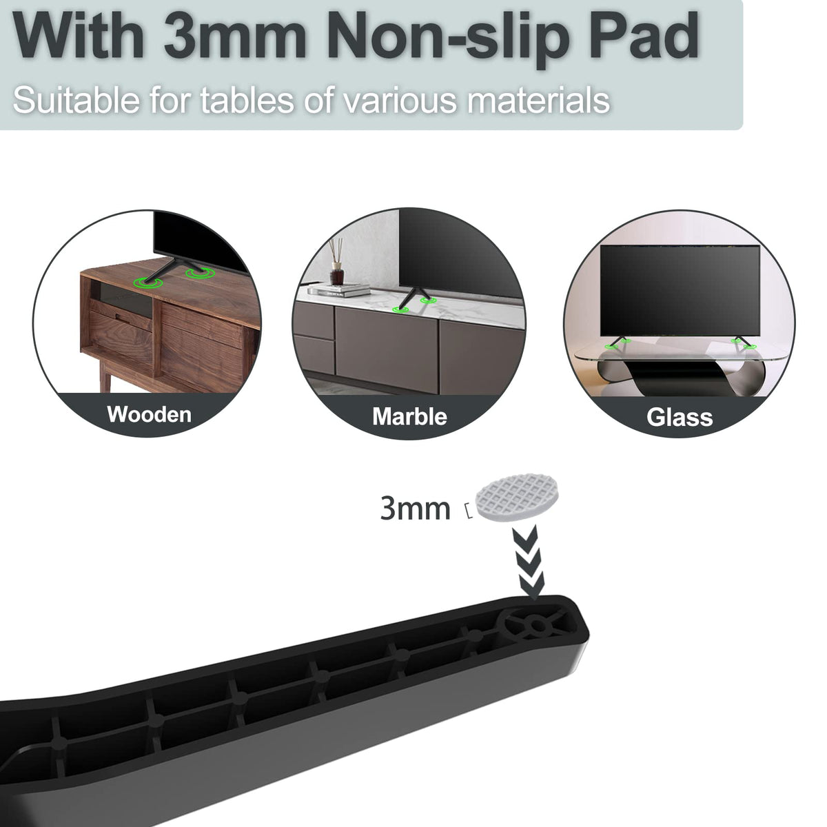 No drilling required for Maozhren LG TV stand base installation