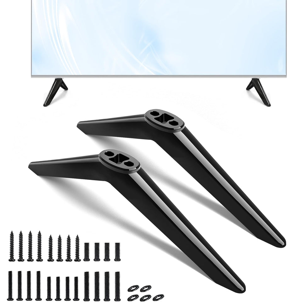 Maozhren TV stand legs with screws included for quick installation.