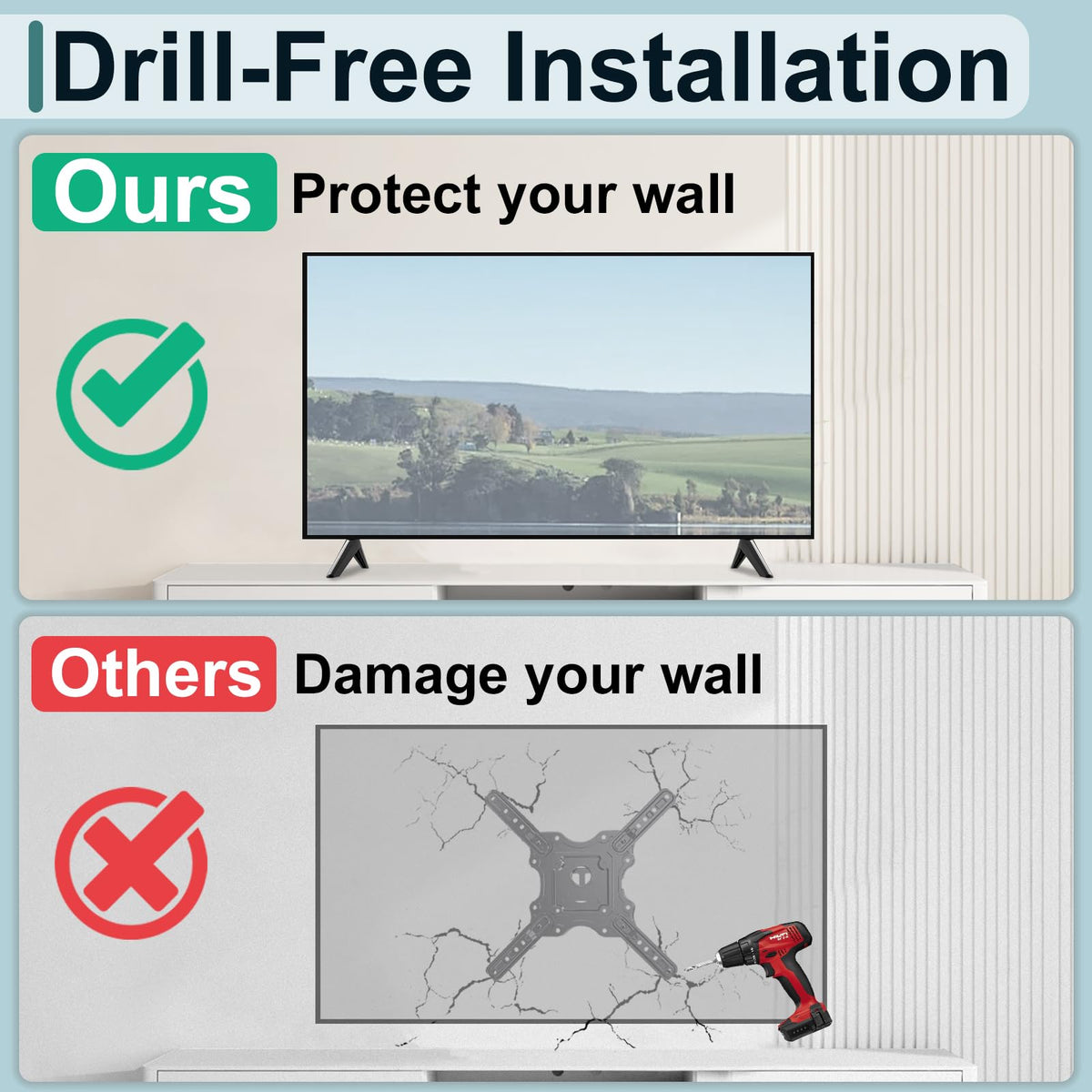Maozhren wall-damage-free installation preserves room aesthetics.