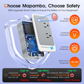 Mapambo next to a passport to show travel-sized portability and packing ease