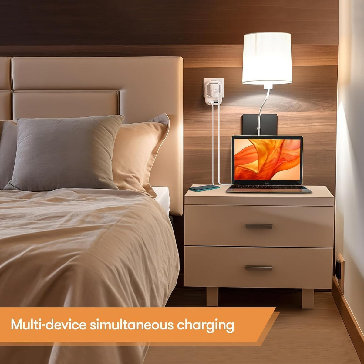 Mapambo Europe travel setup showing converter in use