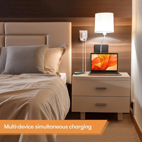 Mapambo Europe travel setup showing converter in use