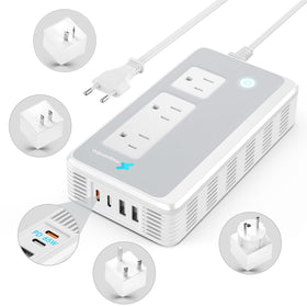 Mapambo front view with EU cable showing compact travel-ready power