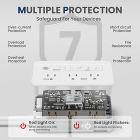 Mapambo LED indicator and safety labels, built-in protection visible