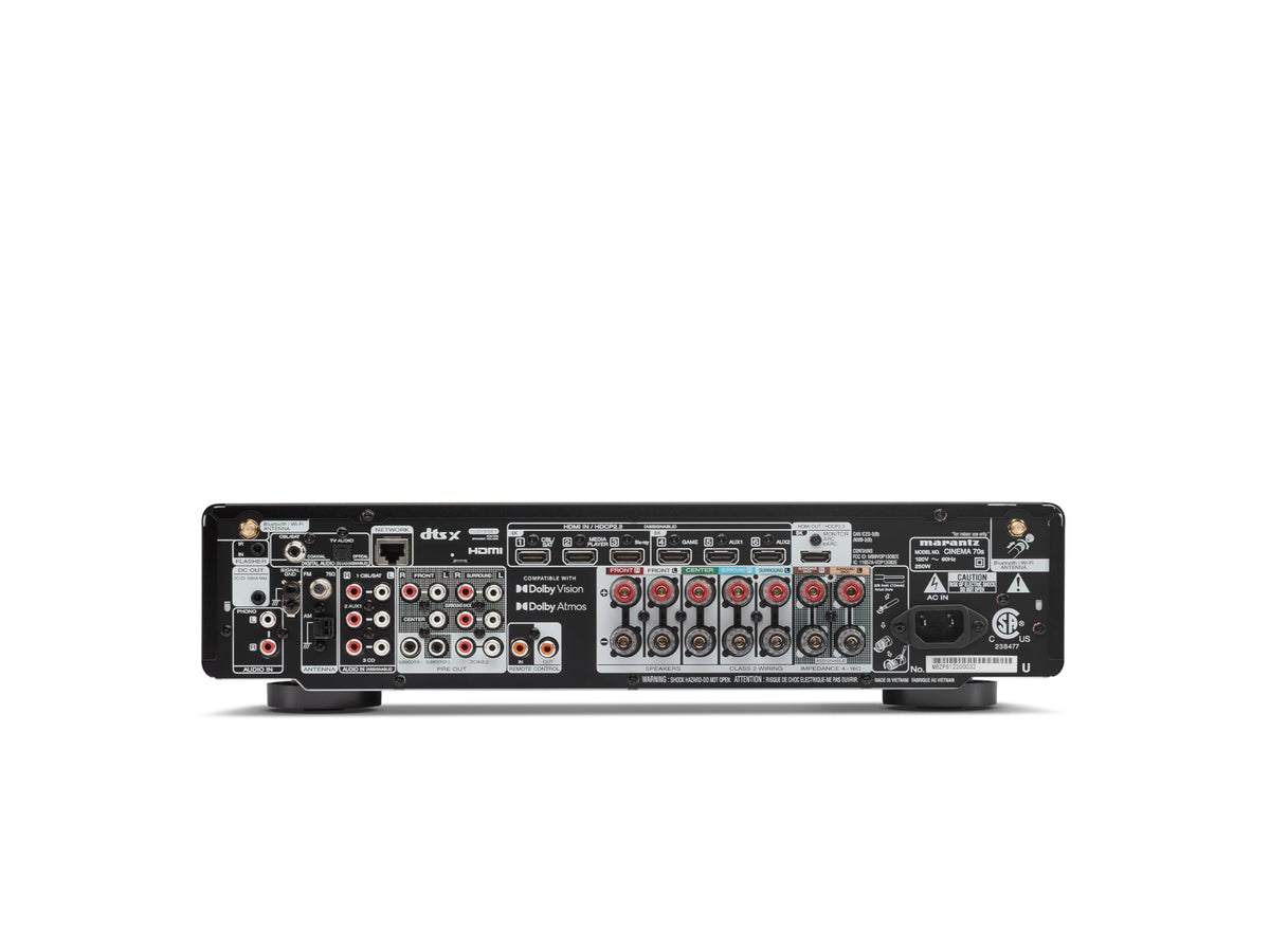 Marantz Cinema 70S HDMI ports showing 8K/4K inputs for flexible connections.