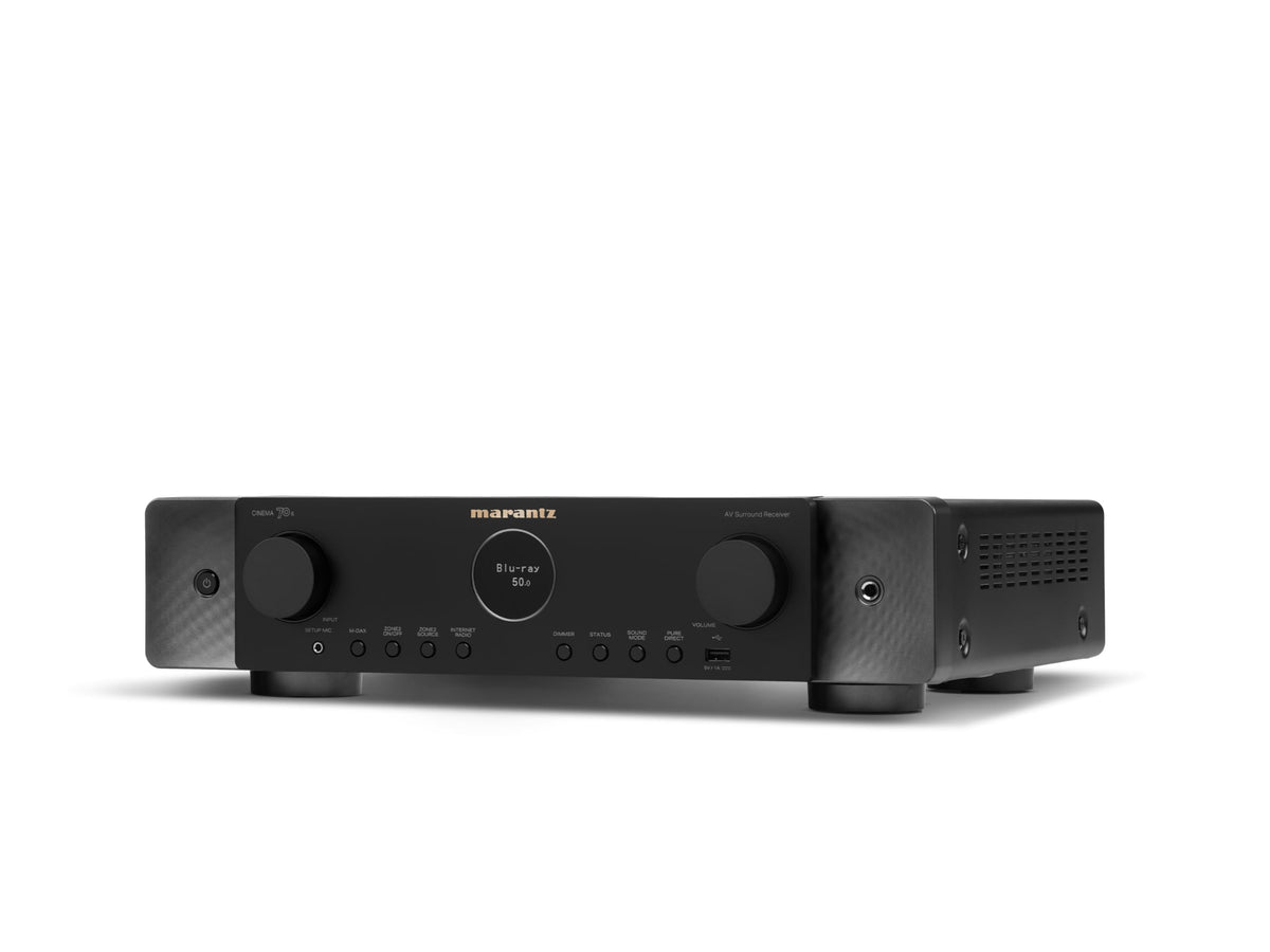 Marantz Cinema 70S in a living room multi-room setup with HEOS streaming.