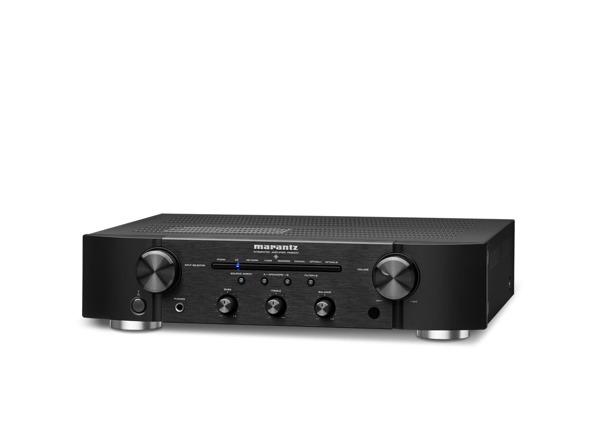 Marantz PM6007 control dials providing smooth volume and tuning adjustments.
