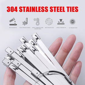 Marestyll stainless steel zip ties arrayed by 8, 12, 16 inch lengths for selection