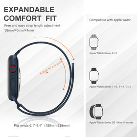 Compatibility across 38–42mm Apple Watch models for versatile use.