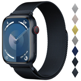 MARGE PLUS Milanese Loop close-up with magnetic clasp ensures secure fit on Apple Watch