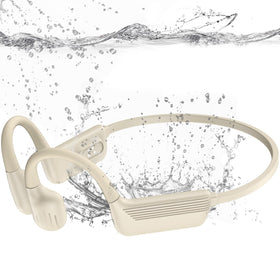 MARLALL front packaging view showing beige swimming headphones and benefits