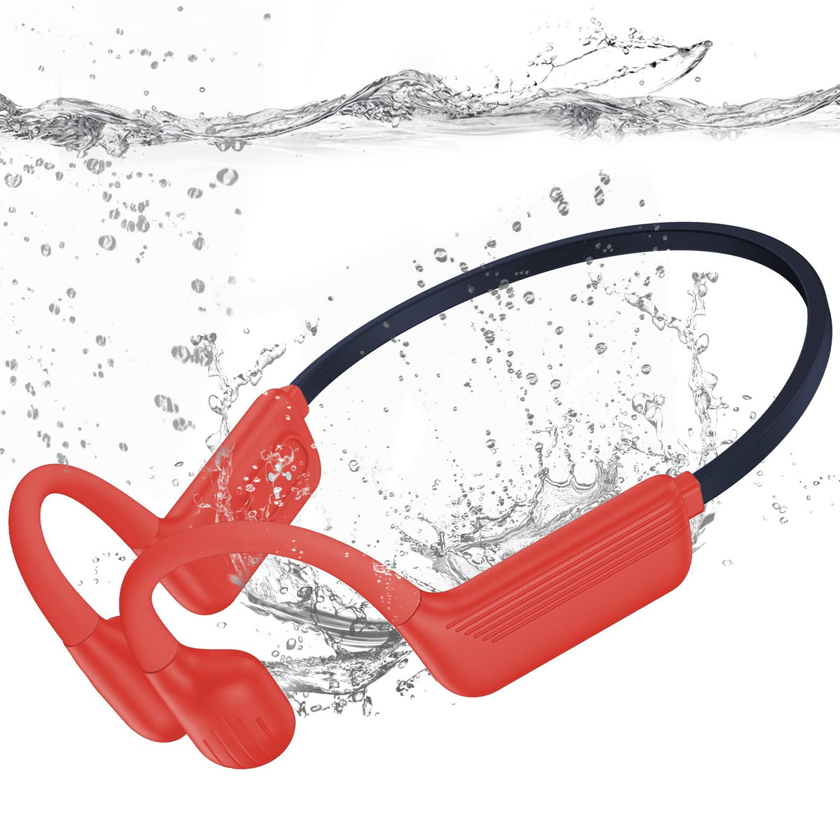 MARLALL front view of LiteSurge headphones showing compact waterproof design and easy fit