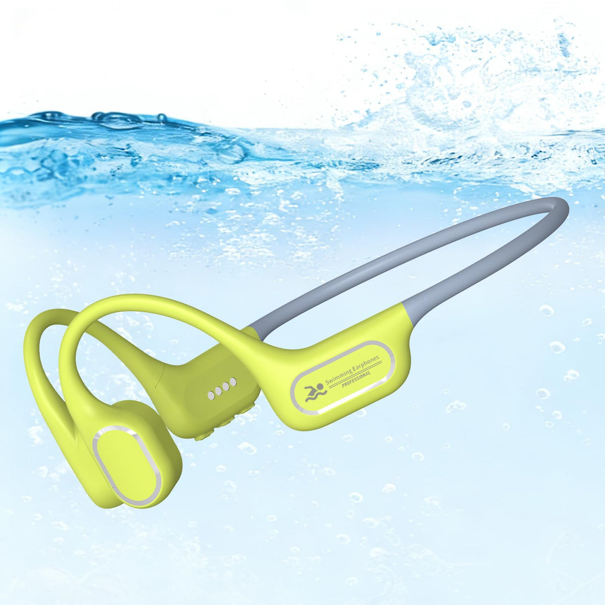 MARLALL front view showing lime green open-ear design and comfortable fit